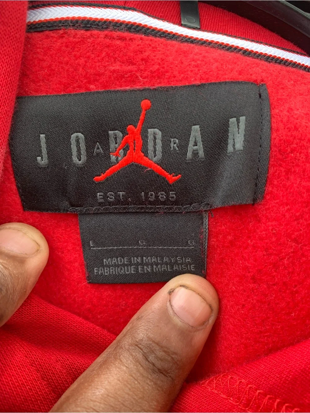 Jordan Red and Black Bomber Jacket with Jumpman Logo